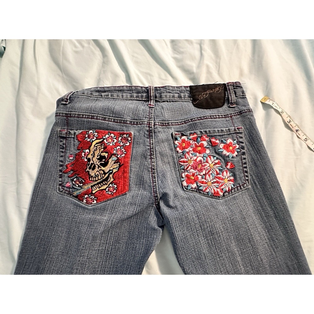 VTG Y2K Ed Hardy Women's. Size 30. Boot Cut. Red Stitching
